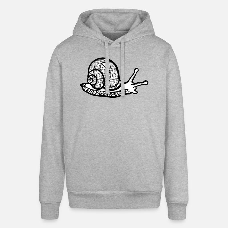 Snail black and withe - Stanley/Stella Unisex Hoodie SOUNDER - Grau meliert