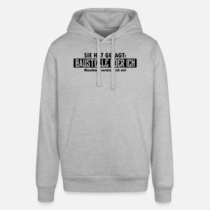 baustelle oder ich - Stanley/Stella Unisex Hoodie SOUNDER - Grau meliert