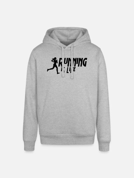 running is life female i 1c - Stanley/Stella SOUNDER Unisex Hoodie - heather grey