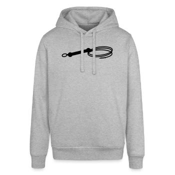 Whip + own text - Stanley/Stella SOUNDER Unisex Hoodie - heather grey - Front - Alina (178cm) & Michal (187cm)