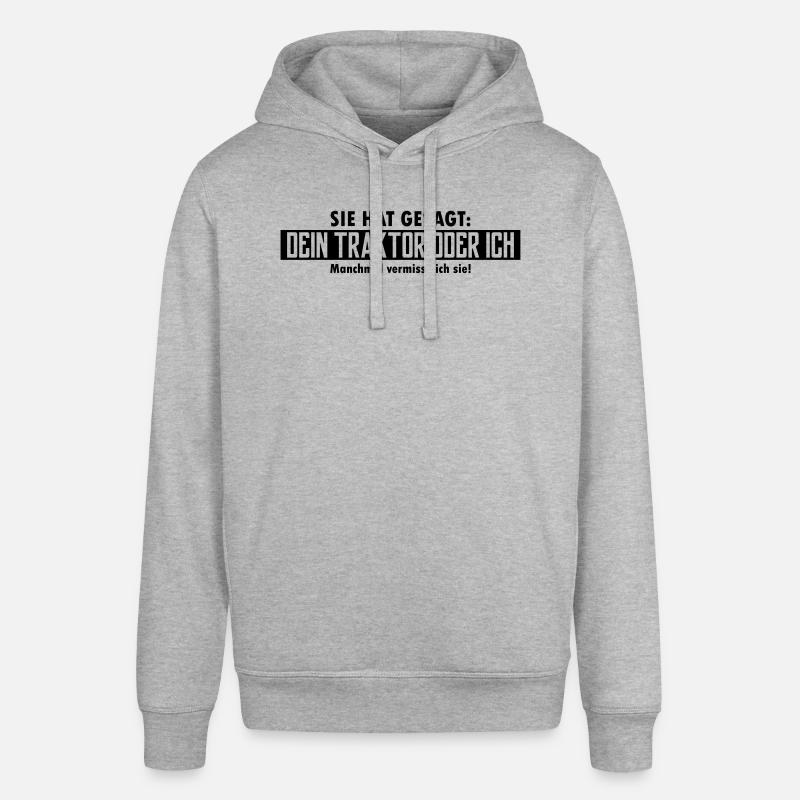 dein traktor oder ich - Stanley/Stella Unisex Hoodie SOUNDER - Grau meliert