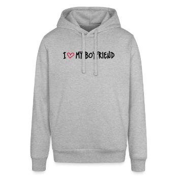 I Love My Boyfriend - Sweat à capuche SOUNDER Stanley/Stella Unisexe - gris chiné - Devant - Alina (178cm) & Michal (187cm)