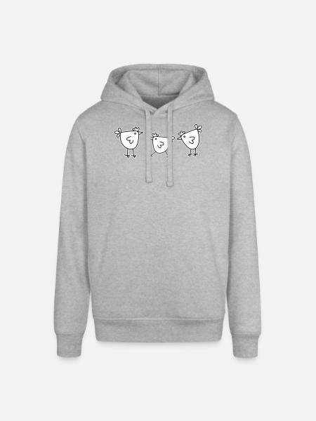 3 chickens hens feathered cattle - Stanley/Stella SOUNDER Unisex Hoodie - heather grey
