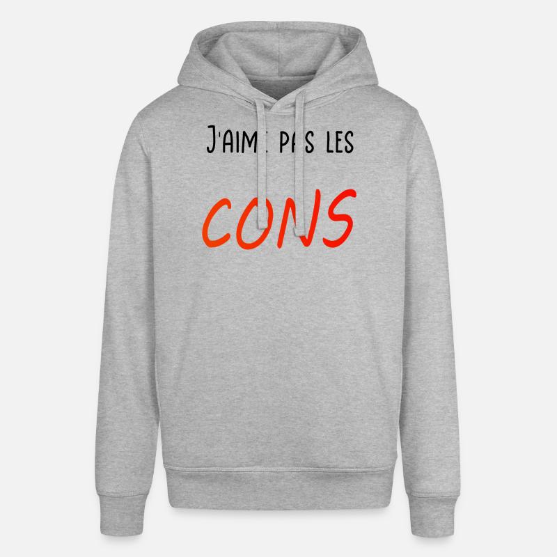 J’aime pas les cons - Sweat à capuche SOUNDER Stanley/Stella Unisexe - gris chiné