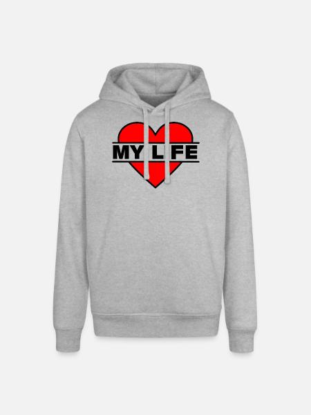Heart I love my life - Stanley/Stella SOUNDER Unisex Hoodie - heather grey