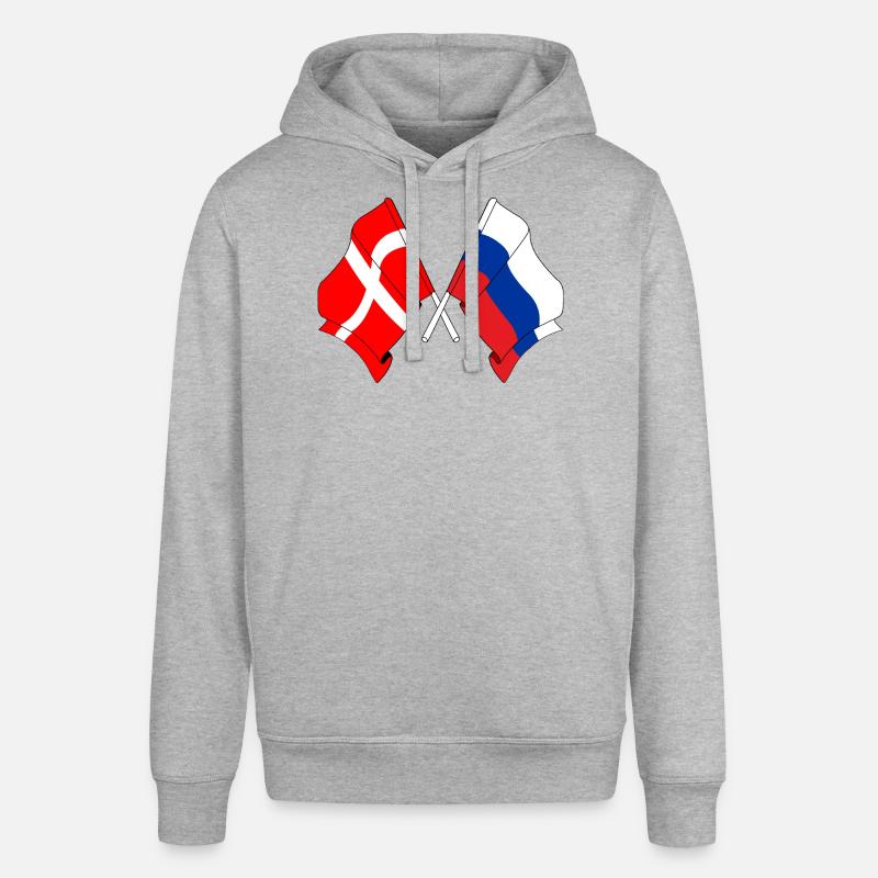 Drapeau Danemark, drapeau Russie - Sweat à capuche SOUNDER Stanley/Stella Unisexe - gris chiné
