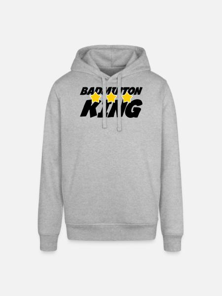 The King of Badminton - Stanley/Stella SOUNDER Unisex Hoodie - heather grey