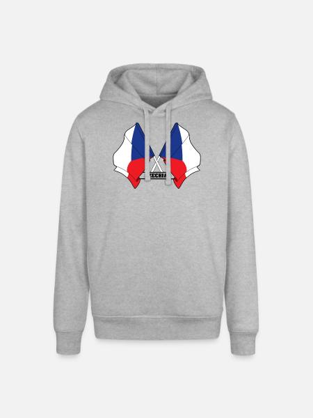 RÉPUBLIQUE TCHÈQUE – Drapeaux croisés - Sweat à capuche SOUNDER Stanley/Stella Unisexe - gris chiné