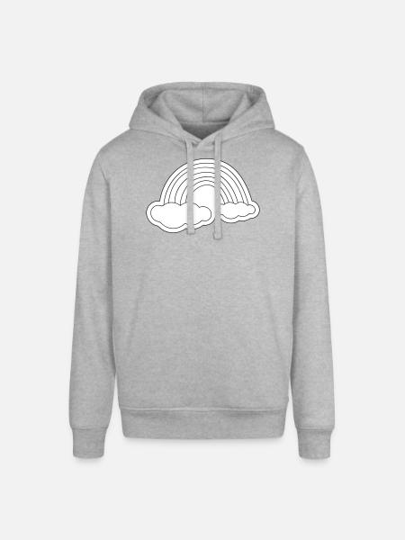 Minimalist rainbow on clouds - Stanley/Stella SOUNDER Unisex Hoodie - heather grey