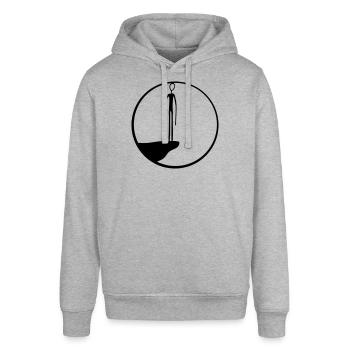 rund klippe mond kreis nacht schwarzer alien mann - Stanley/Stella Unisex Hoodie SOUNDER - Grau meliert - Vorne - Alina (178cm) & Michal (187cm)