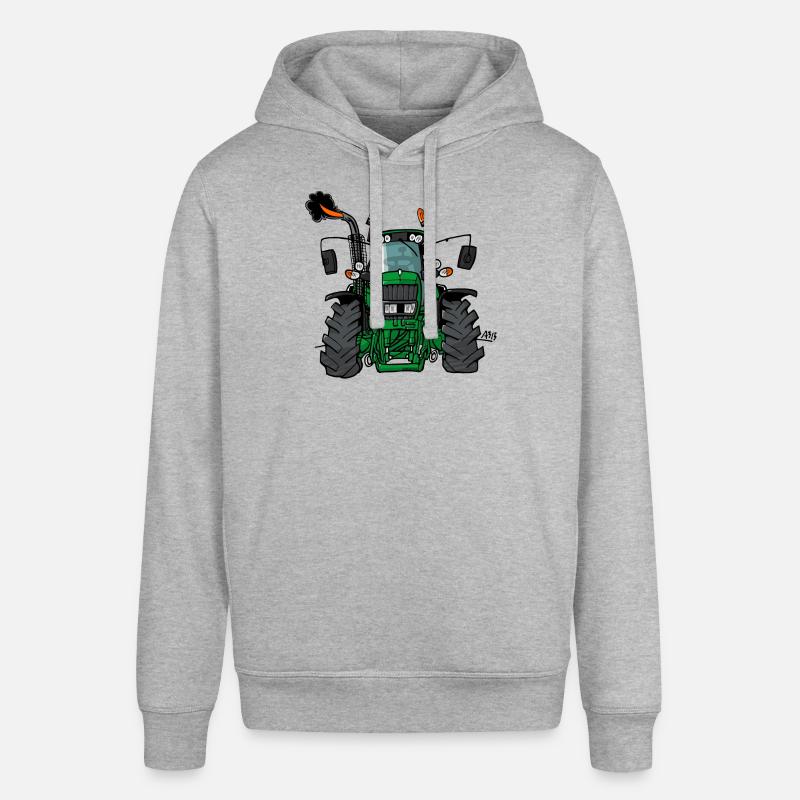 0175 tracteur vert - Sweat à capuche SOUNDER Stanley/Stella Unisexe - gris chiné