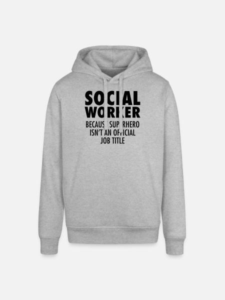 Social Worker - Hero - Stanley/Stella SOUNDER Unisex Hoodie - heather grey