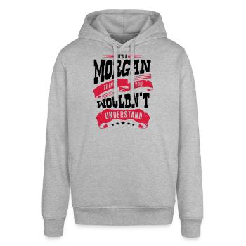 morgan name thing you wouldnt understand - Stanley/Stella SOUNDER Unisex Hoodie - heather grey - Front - Alina (178cm) & Michal (187cm)