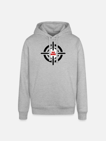 No War Emblem - Stanley/Stella SOUNDER Unisex Hoodie - heather grey