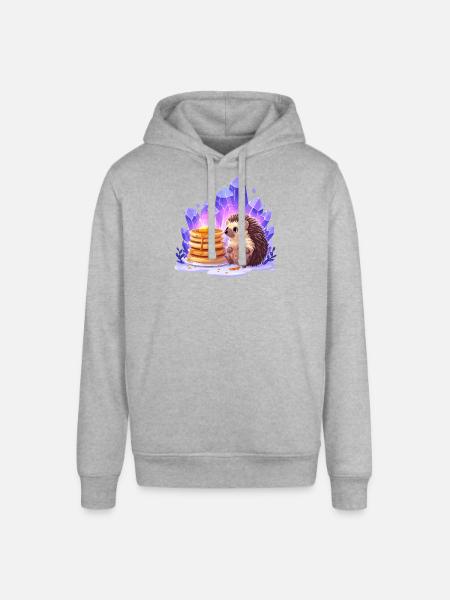 Hedgehog with pancakes and crystals - Stanley/Stella SOUNDER Unisex Hoodie - heather grey