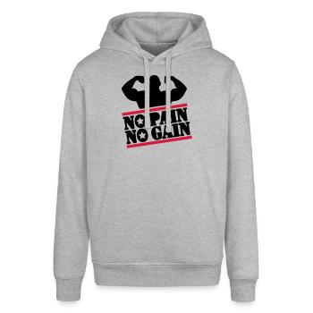 pain_bodybuilding_f2 - Stanley/Stella Unisex Hoodie SOUNDER - Grau meliert - Vorne - Alina (178cm) & Michal (187cm)
