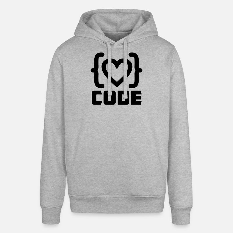 Herzprogrammierer Code Logo mit Text CODE - Stanley/Stella Unisex Hoodie SOUNDER - Grau meliert