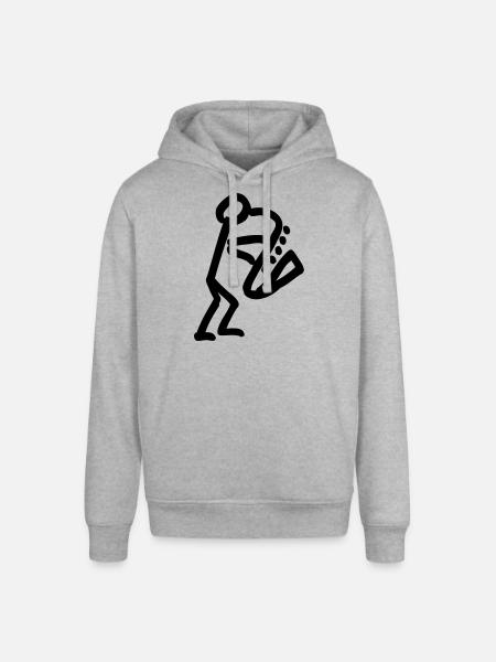 Musikant mit Saxophon - Stanley/Stella Unisex Hoodie SOUNDER - Grau meliert