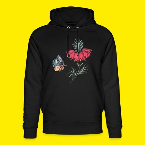 Vliegende vlinder met bloemen - Stanley/Stella Uniseks bio-hoodie