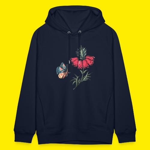 Vliegende vlinder met bloemen - Uniseks bio-hoodie van Stanley/Stella
