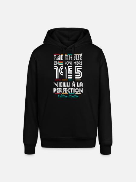 70th Anniversary - Made in November 1955 - Stanley/Stella SOUNDER Unisex Hoodie - black
