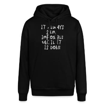 citation citation motivation inspiration impossible - Sweat à capuche SOUNDER Stanley/Stella Unisexe - noir - Devant - Alina (178cm) & Michal (187cm)