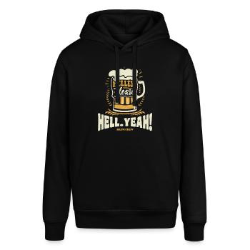 BREW.CREW | Helles. Hell Yeah! --- Bier T-Shirt - Stanley/Stella Unisex Hoodie SOUNDER - Schwarz - Vorne - Alina (178cm) & Michal (187cm)