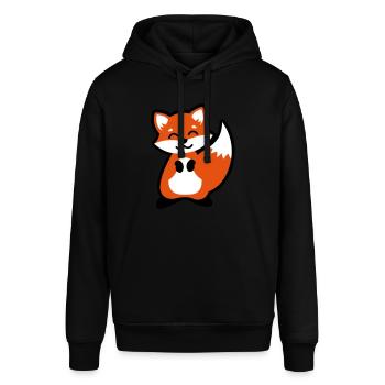Tierkind Fuchs Geschenkidee animal child fox gift - Stanley/Stella Unisex Hoodie SOUNDER - Schwarz - Vorne - Alina (178cm) & Michal (187cm)