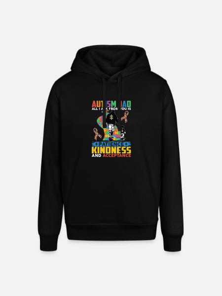 Autism Dad Patience Kindness Acceptance - Stanley/Stella SOUNDER Unisex Hoodie - black