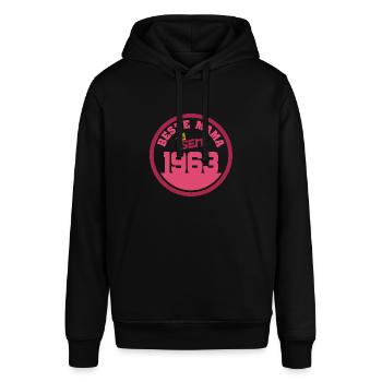 Mutti 1963 - Stanley/Stella Unisex Hoodie SOUNDER - Schwarz - Vorne - Alina (178cm) & Michal (187cm)