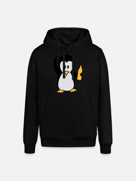 Drunk drinking beer party Penguin - Stanley/Stella SOUNDER Unisex Hoodie - black