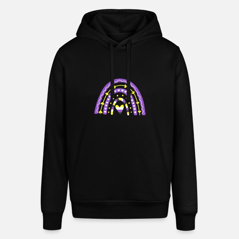 Nonbinary Pride Boho Rainbow - Stanley/Stella SOUNDER Unisex Hoodie - black