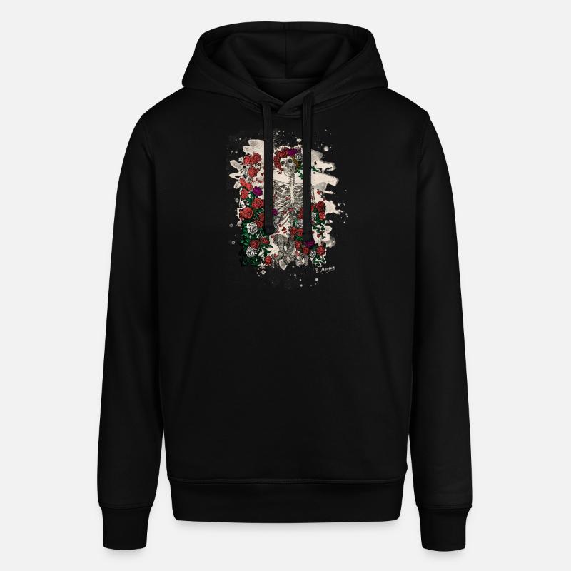 Skeleton & Roses – bleached Version - Stanley/Stella Unisex Hoodie SOUNDER - Schwarz