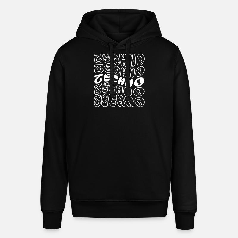 conception de logo géométrique ondulé techno - Sweat à capuche SOUNDER Stanley/Stella Unisexe - noir