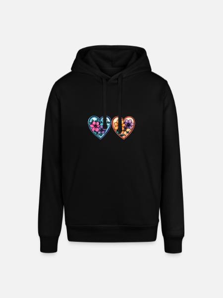 Herzen Liebe Blumen - Stanley/Stella Unisex Hoodie SOUNDER - Schwarz