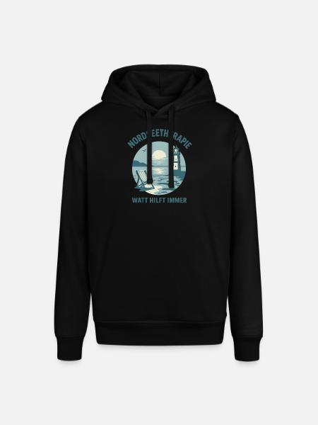 Nordseetherapie - Watt hilft immer - Stanley/Stella Unisex Hoodie SOUNDER - Schwarz