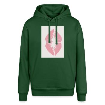 Rosa Lippen - Stanley/Stella Unisex Hoodie SOUNDER - Flaschengrün - Vorne - Alina (178cm) & Michal (187cm)