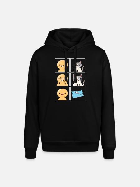 Design rotto del cuscino del gatto per i proprietari di gatti - Felpa con cappuccio unisex SOUNDER di Stanley/Stella - nero