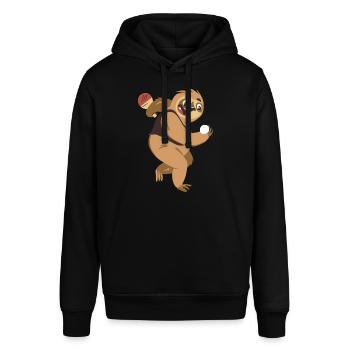 Tischtennis Outfit Damen Katze - Stanley/Stella Unisex Hoodie SOUNDER - Schwarz - Vorne - Alina (178cm) & Michal (187cm)