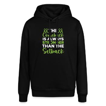 Das Comeback ist immer stärker als der Rückschlag - Stanley/Stella Unisex Hoodie SOUNDER - Schwarz - Vorne - Alina (178cm) & Michal (187cm)