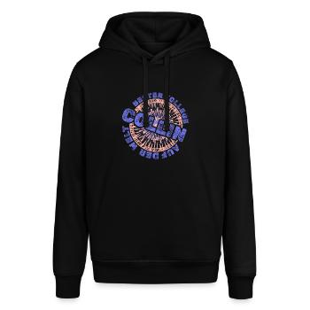 Vorname Collin - Stanley/Stella Unisex Hoodie SOUNDER - Schwarz - Vorne - Alina (178cm) & Michal (187cm)