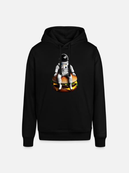 Space Astronaut Cheeseburger - Stanley/Stella SOUNDER Unisex Hoodie - black