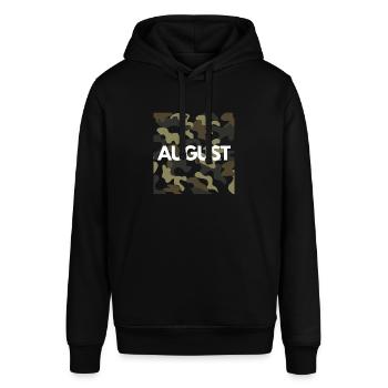 August Name Hoodie Männer gute Qualität camouflage - Stanley/Stella Unisex Hoodie SOUNDER - Schwarz - Vorne - Alina (178cm) & Michal (187cm)