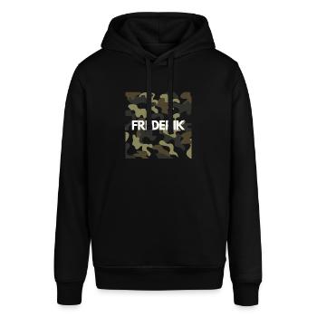 Frederik Name Hoodie Men Quality camouflage - Stanley/Stella SOUNDER Unisex Hoodie - black - Front - Alina (178cm) & Michal (187cm)