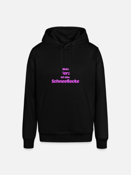 Herz Schneeflocke Winter Romantisch - Stanley/Stella Unisex Hoodie SOUNDER - Schwarz