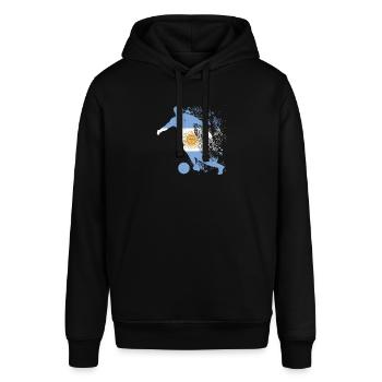 National Team Argentina World Cup - Stanley/Stella SOUNDER Unisex Hoodie - black - Front - Alina (178cm) & Michal (187cm)