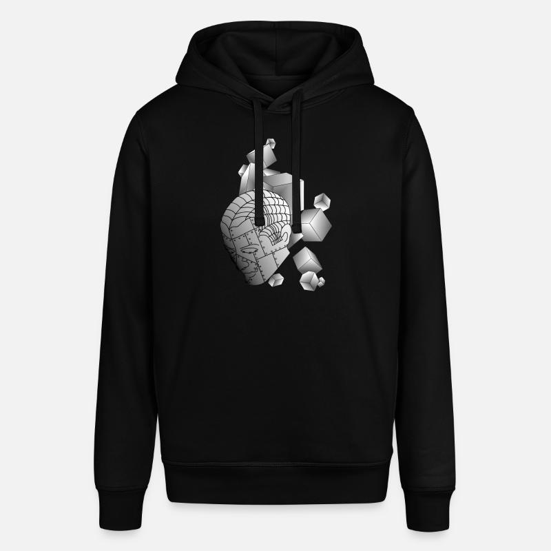 Robot avec cube gris clair - Sweat à capuche SOUNDER Stanley/Stella Unisexe - noir