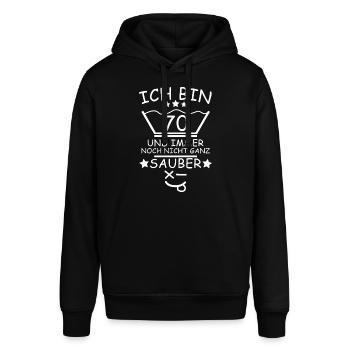 70. Geburtstag Wäsche Design - Stanley/Stella Unisex Hoodie SOUNDER - Schwarz - Vorne - Alina (178cm) & Michal (187cm)