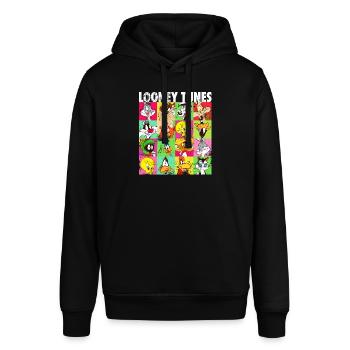 Looney Tunes Charaktere Kachel - Stanley/Stella Unisex Hoodie SOUNDER - Schwarz - Vorne - Alina (178cm) & Michal (187cm)