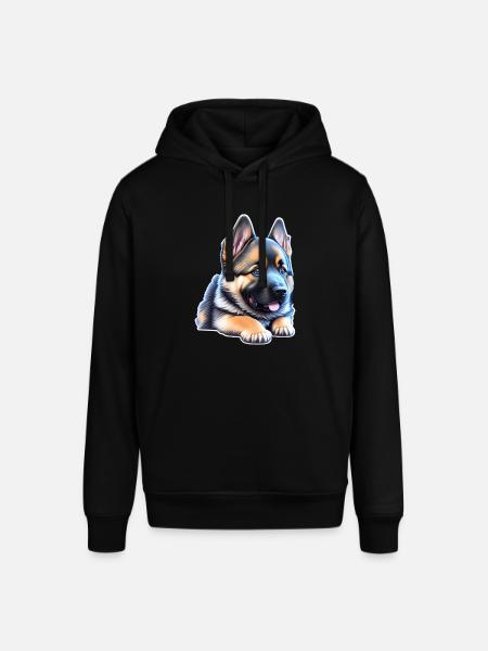 Cute German Shepherd Puppy - Stanley/Stella SOUNDER Unisex Hoodie - black